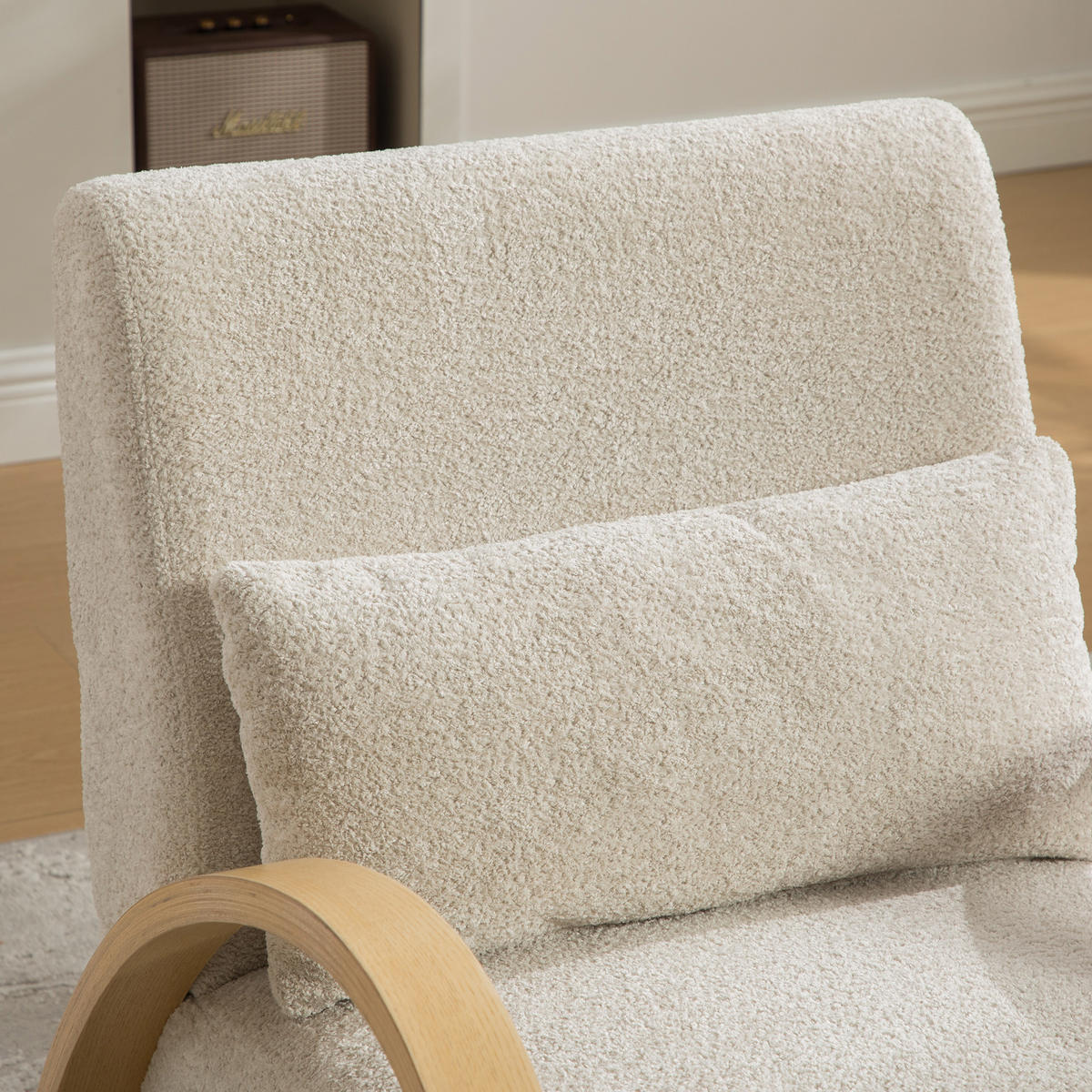 LOUNGESESSEL Chenille-Bezug mit Holzgestell, DE-42403, Beige - Beige, Holz (70/83.5/82cm) - ComfortXL