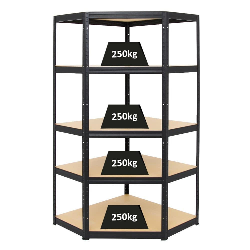 ECKREGAL Slim Elephant 180x90x45 cm Fachlast 250 kg Schwarz - Schwarz, Metall (90/180/45cm) - PROREGAL