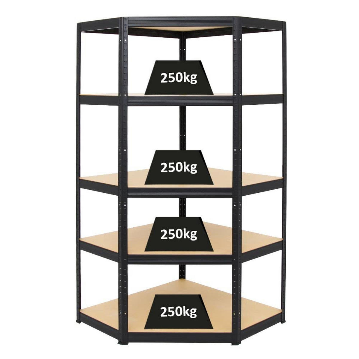 ECKREGAL Slim Elephant 180x90x45 cm Fachlast 250 kg Schwarz - Schwarz, Metall (90/180/45cm) - PROREGAL
