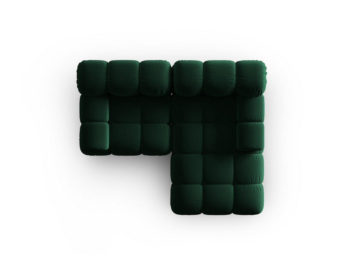 MODULARES-ECKSOFA rechts Bellis aus Samt flaschengrün 3 Sitzplätze - Grün, Textil (157/191cm) - Micadoni
