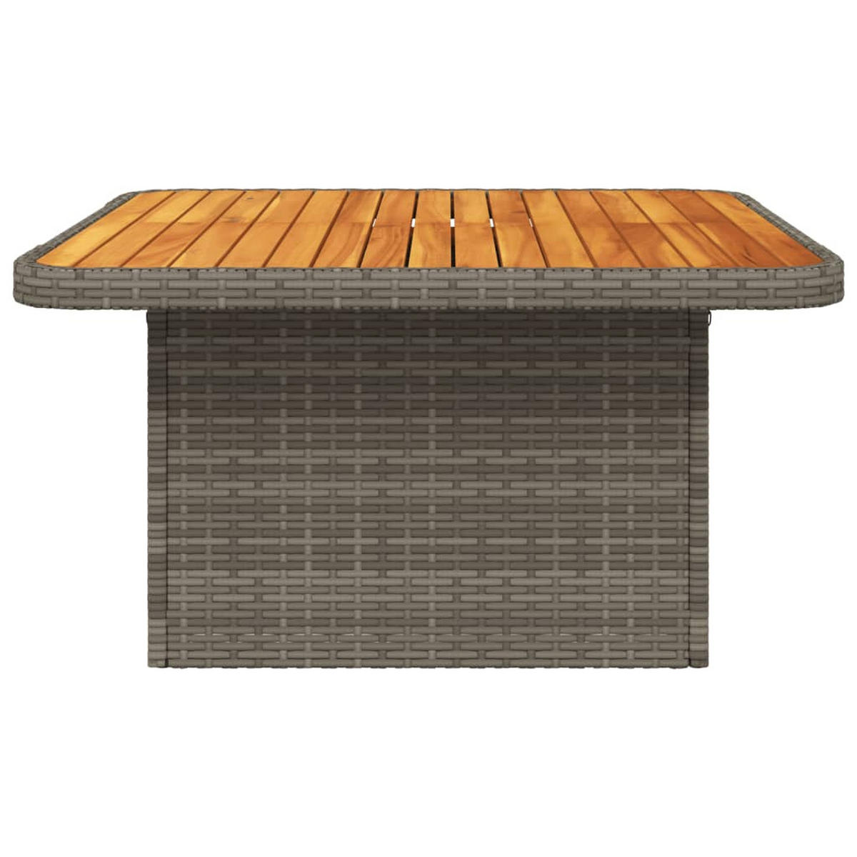 GARTENTISCH Grau 80/80/71 Cm Poly Rattan Und Akazienholz - Grau, Kunststoff (80/80/71cm) - vidaXL