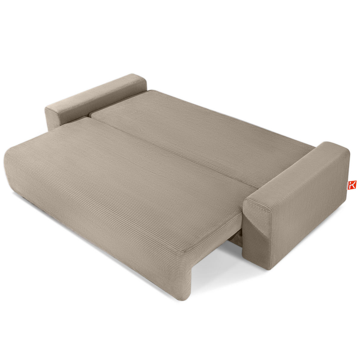 3-SITZER SCHLAFSOFA MOLLIS, Corduroy, Beige - Beige, Holz/Holzwerkstoff (250/93/108cm) - KONSIMO®