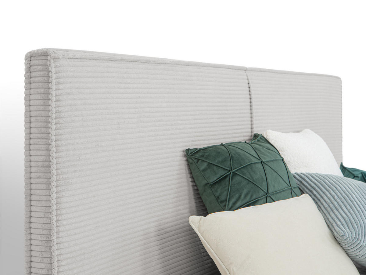 BOXSPRINGBETT Buffalo Grau 160/200 cm H3/H4 Cord - Grau, Textil (160/200cm) - wonello
