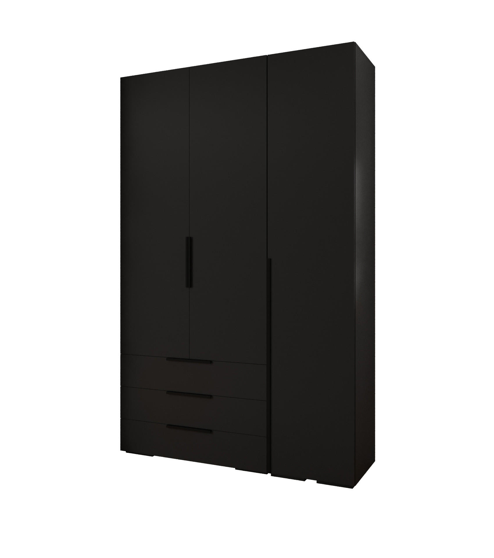 GARDEROBEN-SET 236,7/150/47 - Schwarz, Holz/Kunststoff (150/236.7/47cm) - Abiks Möbel