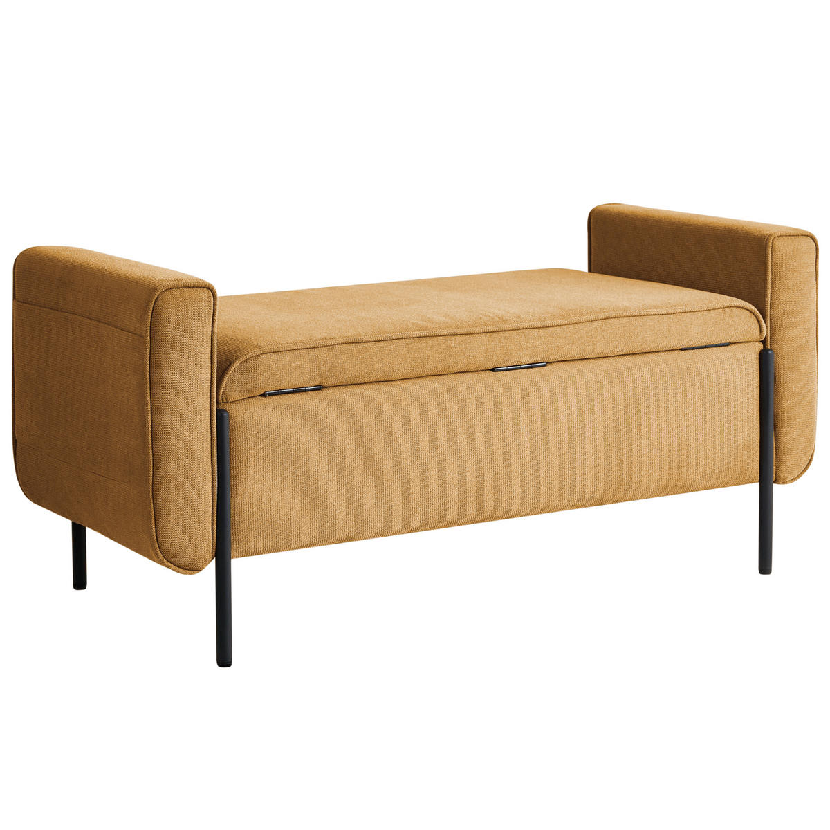 SITZBANK Gelb Lewes - Gelb/Schwarz, Textil (114/55/50cm) - Beliani