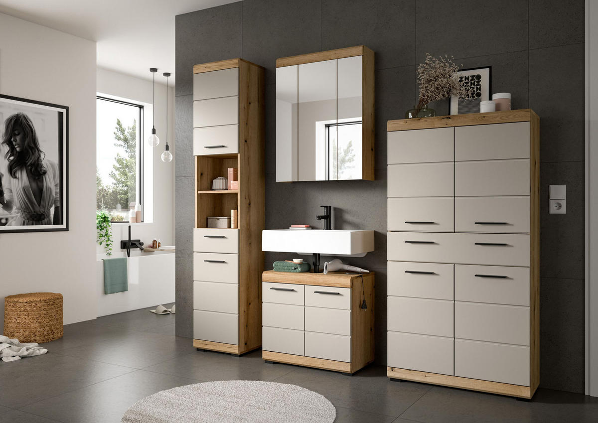 MIDISCHRANK SCOUT (B/H/T: ca. 74/141/31 cm) in Evoak Oak Nachbildung/- - Eichefarben, Holz (74/141/31cm)