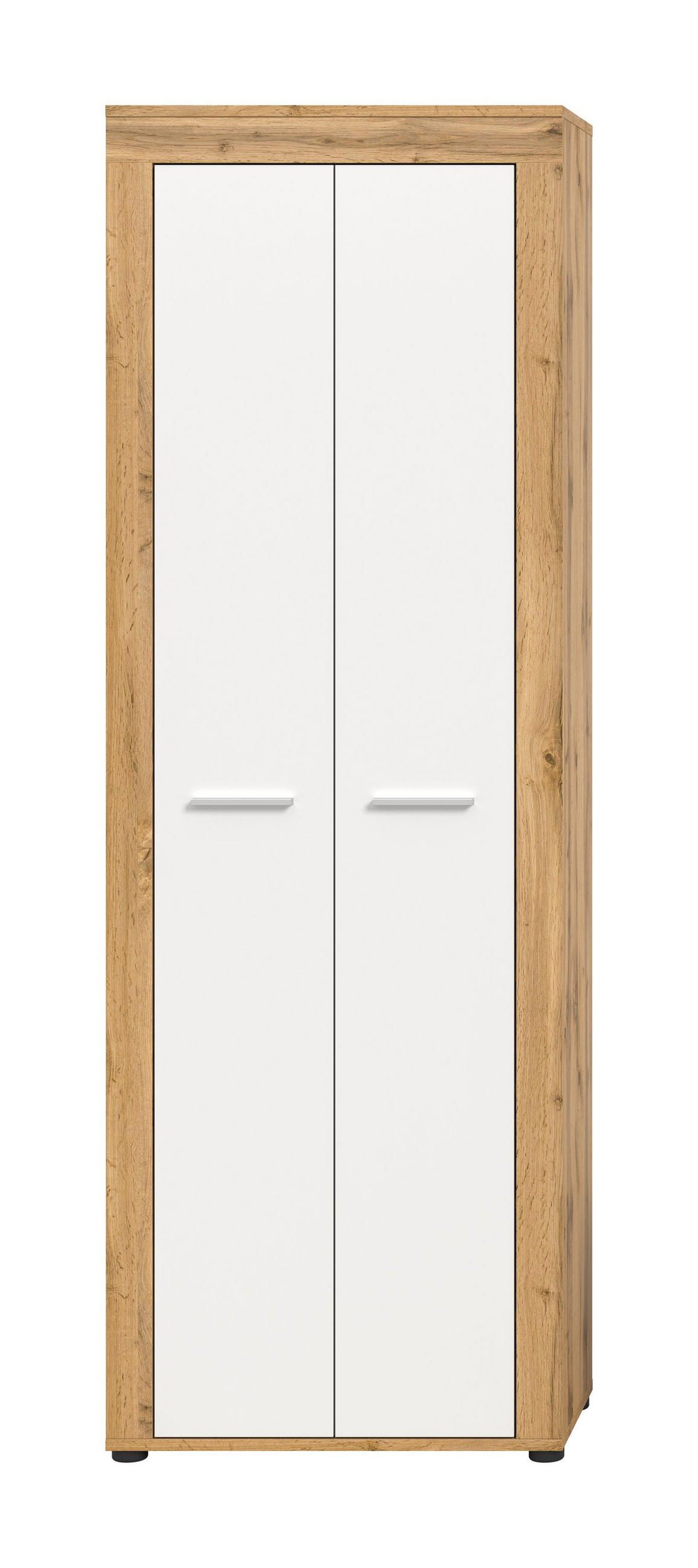 SCHUHSCHRANK JAM (B/H/T: ca. 64/191/35 cm) in Wotan Eiche Nachbildung/weiß - Eichefarben, Holzwerkstoff (64/191/35cm)