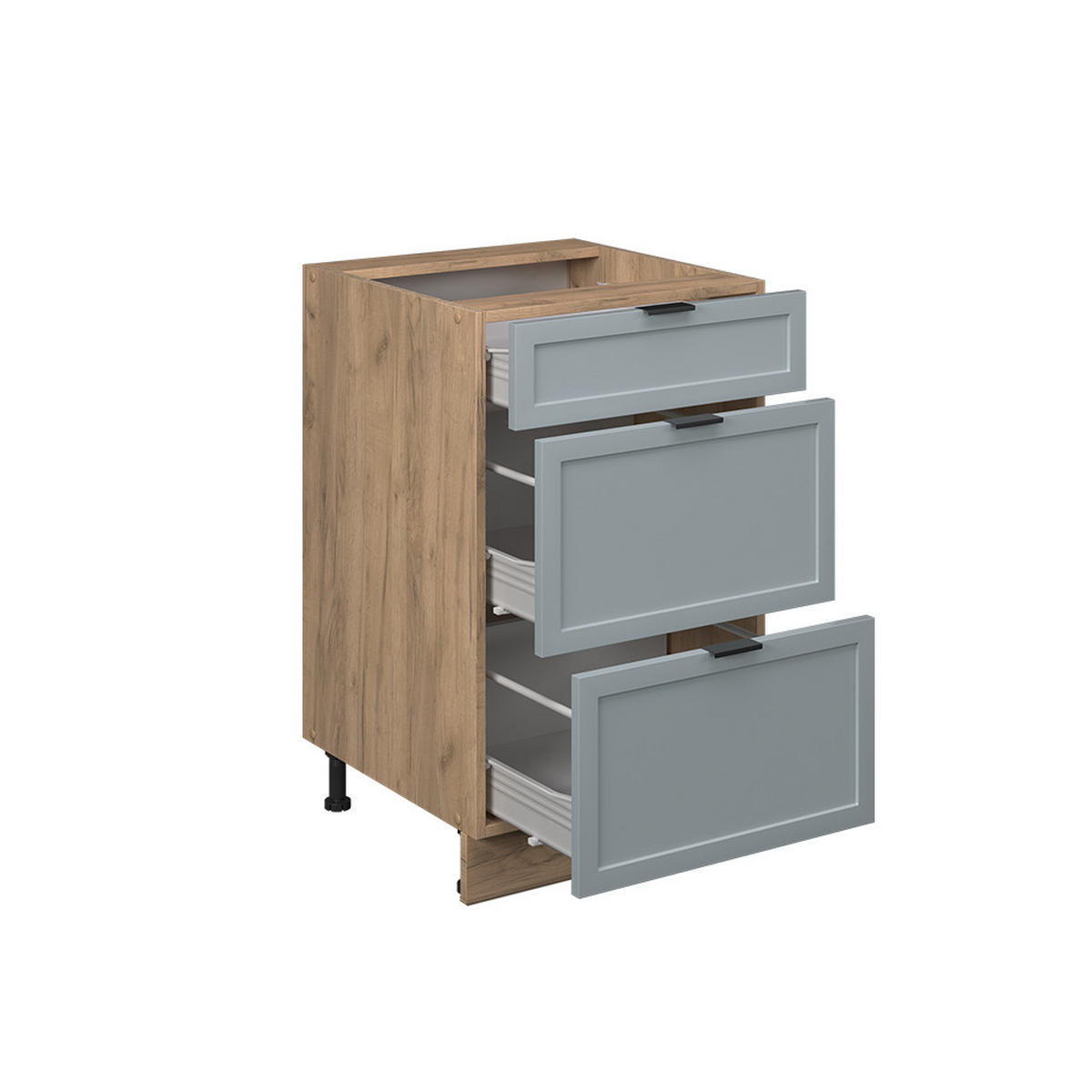 KÜCHENUNTERSCHRANK Fame-Line Hellblau-grau 50 cm, AP Anthrazit - Eiche Wotan/Blaugrau, Holzwerkstoff (50/82/60cm) - Vicco
