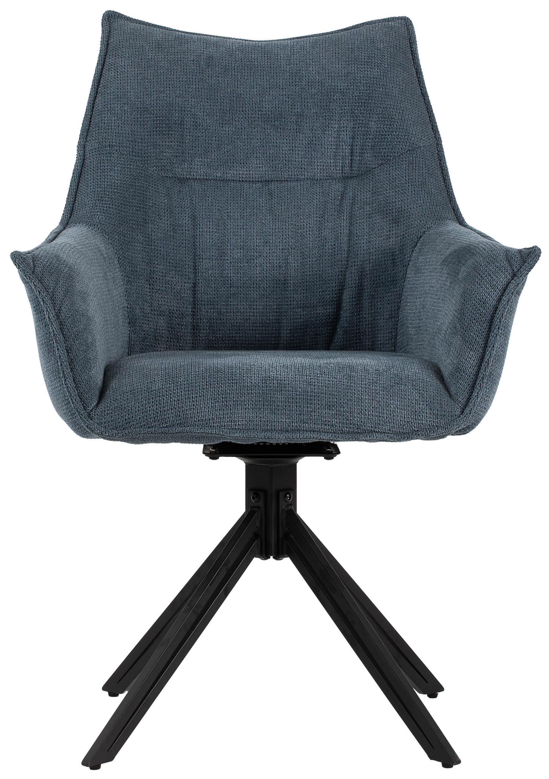 DININGSESSEL Ginosa blau drehbar - Blau/Schwarz, Textil/Metall (62/90/66cm) - Mr. Deko