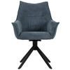DININGSESSEL Ginosa blau drehbar - Blau/Schwarz, Textil/Metall (62/90/66cm) - Mr. Deko