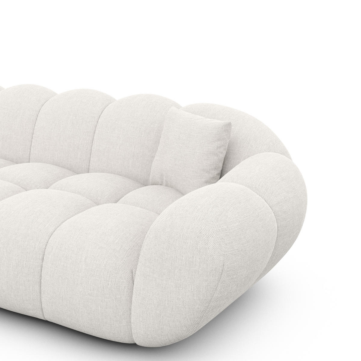 ECKSOFA Liva Weiß Strukturstoff - Weiß, Textil (258/258cm) - VAROYAL