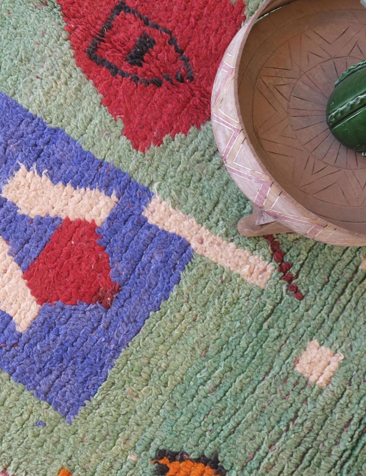 BERBERTEPPICH aus reiner Wolle 167x 278 cm - Grün, Naturmaterialien (167/278cm) - AFK Living