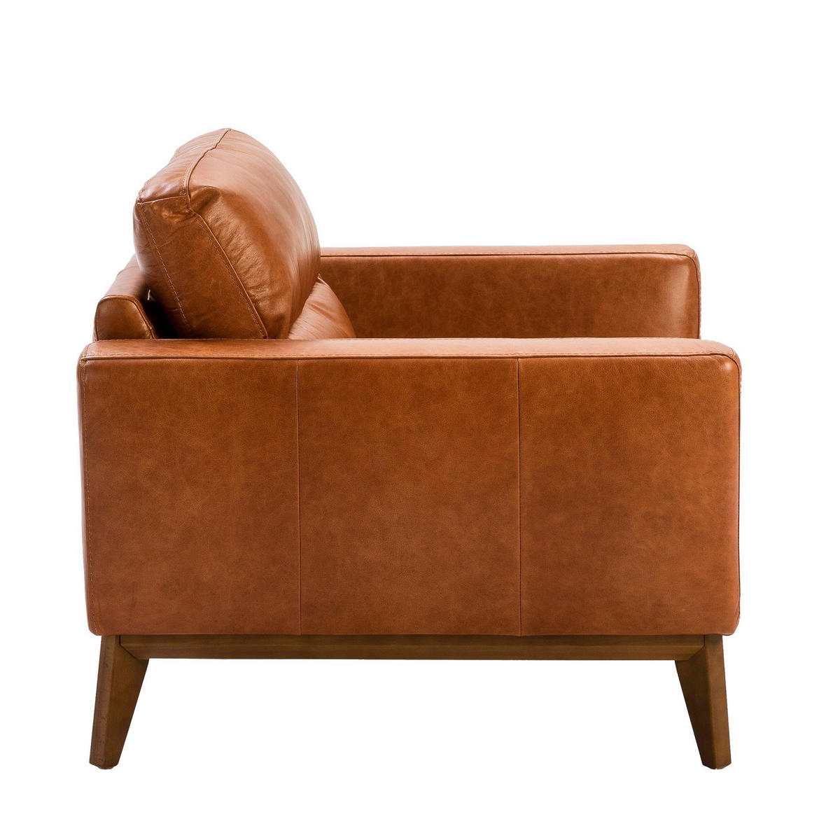 SESSEL Braun aus Leder 102/96/86 cm - Dunkelbraun/Nussbaumfarben, Leder/Holz (102/86/96cm) - ANGEL CERDA