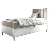BOXBETT Maja Junior 1, Seite zum Öffnen des Bettkastens: Rechts - Creme/Weiß, Holz (100/200cm) - MIRJAN24