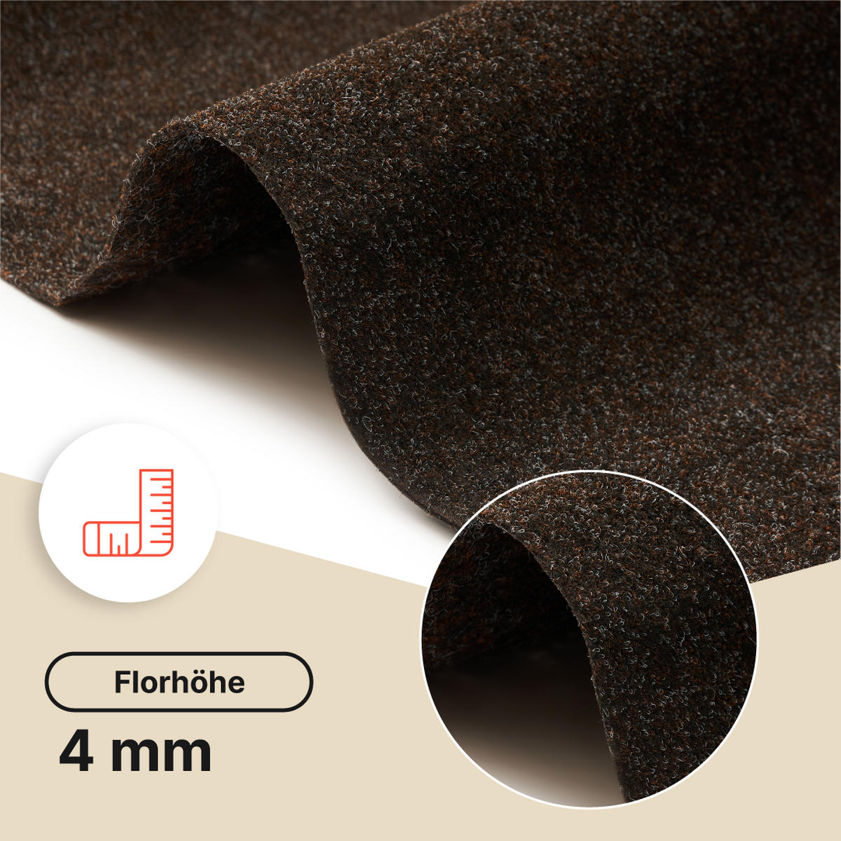 RASENTEPPICH VERA Braun 200/350 cm - Braun, Textil (200/350cm) - Tapiso