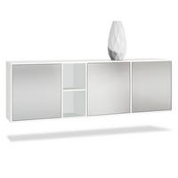 SIDEBOARD Cuba Türen in Hellgrau seidenmatt - Greige, Holzwerkstoff (182/53/35cm) - Vladon