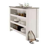 KÜCHENTHEKE weiß Pinie, anthrazit Landhaus, Kücheninsel freistehend 130 cm - Anthrazit/Weiß, Holzwerkstoff (130/106/52cm) - Furn.Design