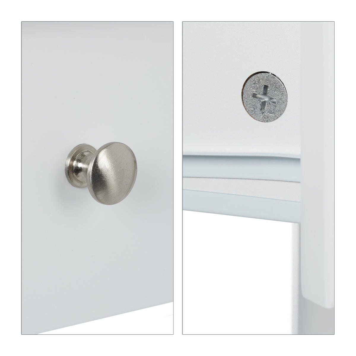 ROHOVÝ stôl - biela, kompozitné drevo (72/107/76cm) - Relaxdays