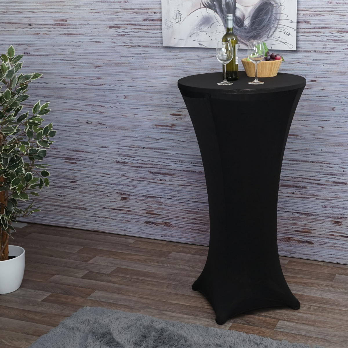 STEHTISCHHUSSE Schwarz - Schwarz, Textil (60/60cm) - MCW