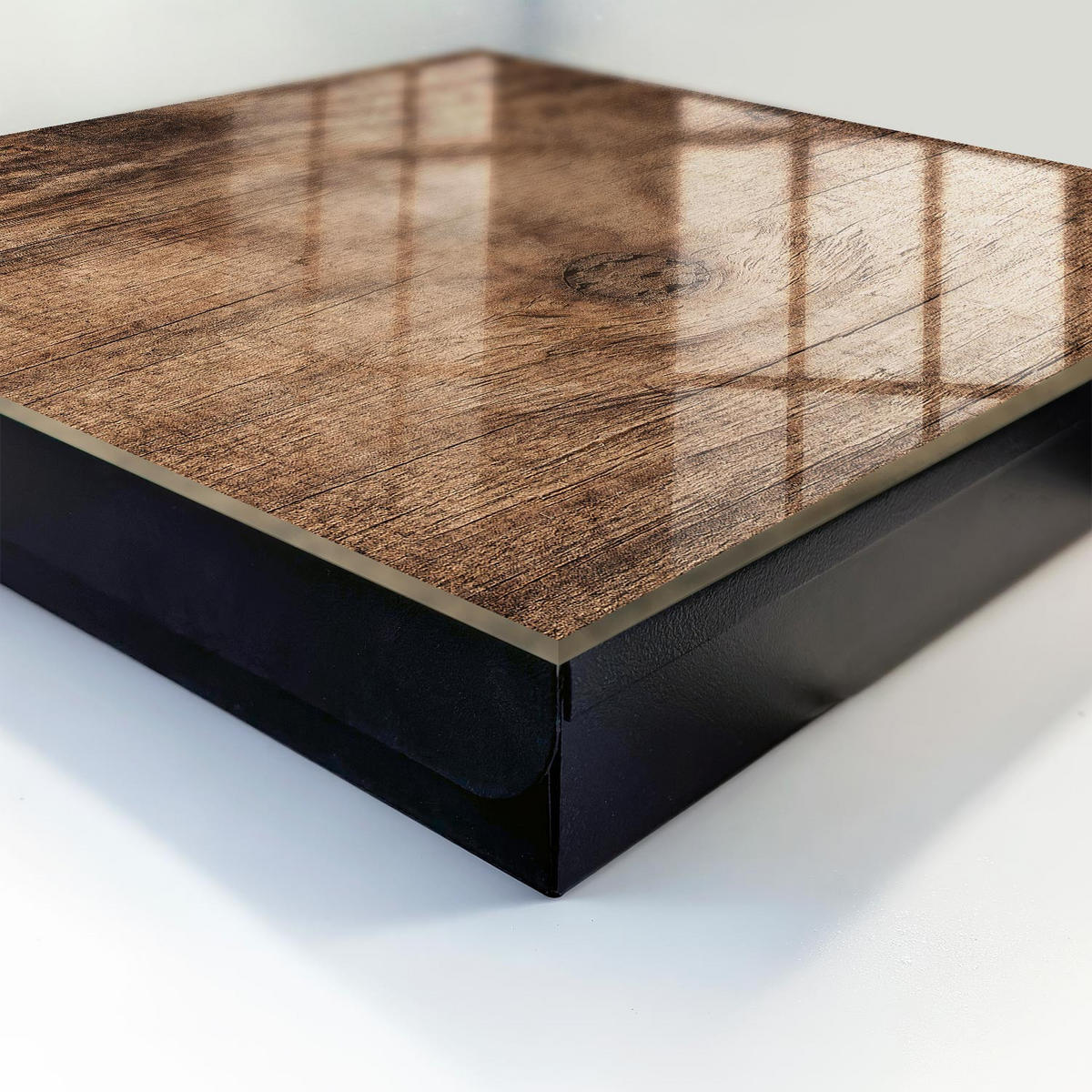 SCHLÜSSELBOX Schwarz 30x30 cm- Türöffnung nach rechts - Holzstruktur - Braun, Metall (30/30/5cm) - TULUP