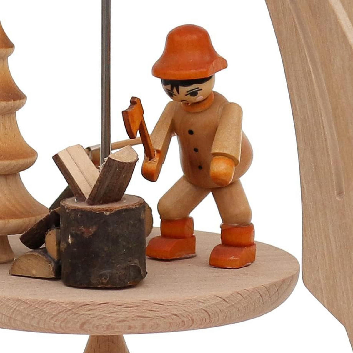 PYRAMIDE Holzmacher 20/24/35 cm - Multicolor, Holz (0.1/35/0.1cm) - Dekoteam24