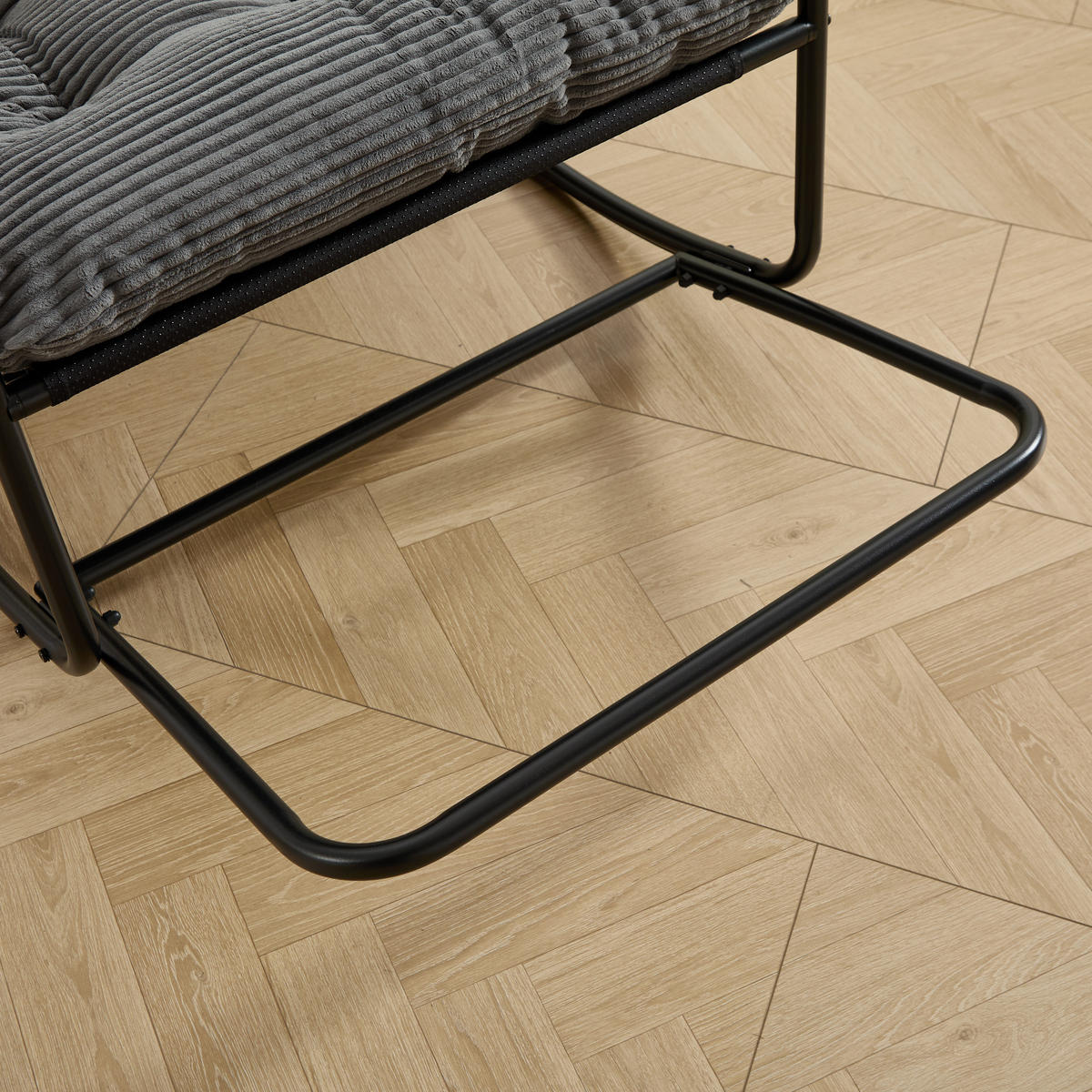 SCHAUKELSTUHL Grau mit Beinablage und Weichem Kissen,für Terrasse Wohnzimmer Schlafzimmer - Hellgrau, Metall (75/82/116cm) - PARAFTA HOME