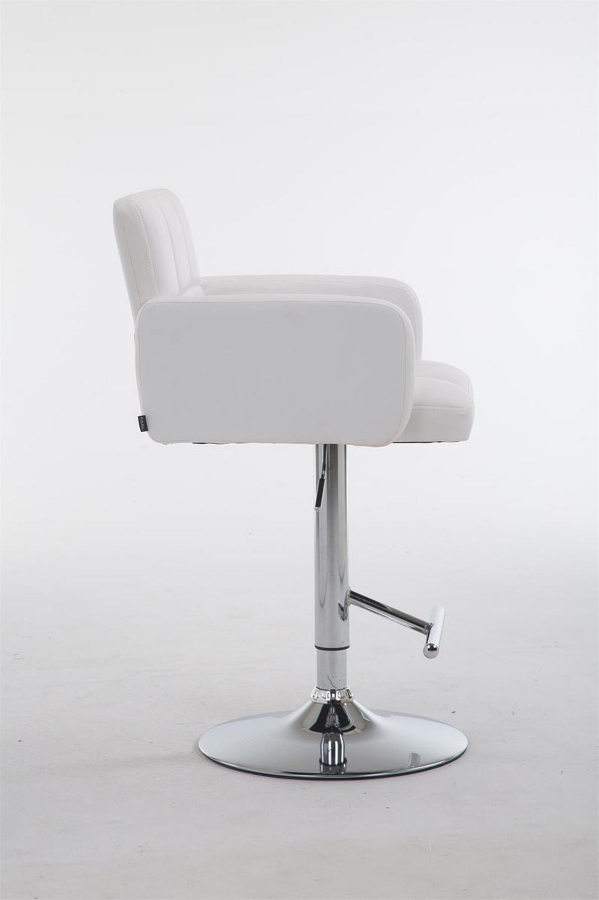 BARHOCKER Lausanne, Gestell Metall in Chromoptik, Kunstleder weiß, - Chromfarben/Weiß, Kunststoff/Textil (60/100/56cm) - TPFLiving