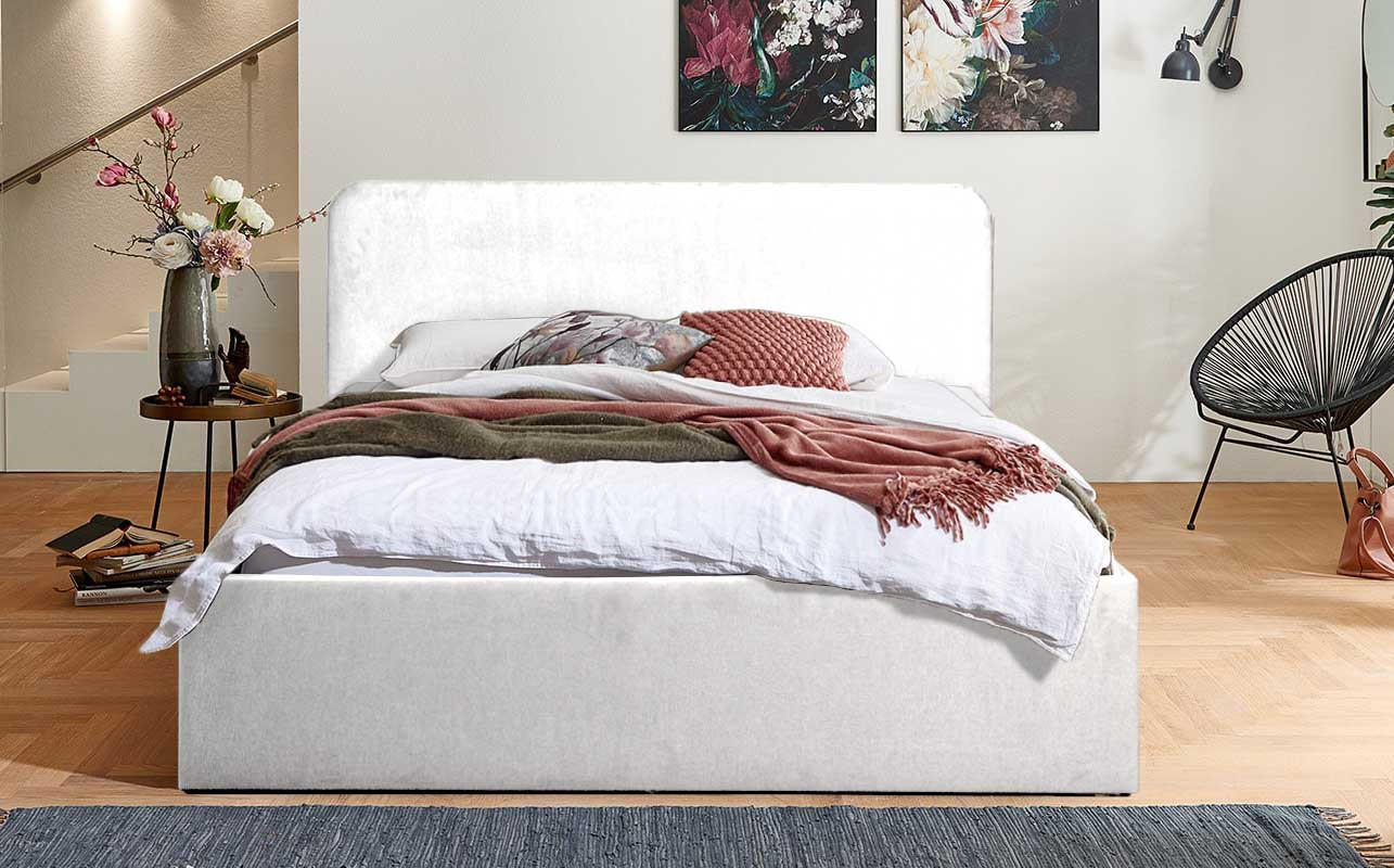 POLSTERBETT Mailand Weiß 120 x 200 x 40 cm Stauraum ohne hydraulische Funktion Ohne Matratze und Lattenrost - Weiß, Holz (120/200cm) - Halmon Schlafkomfort Betten 