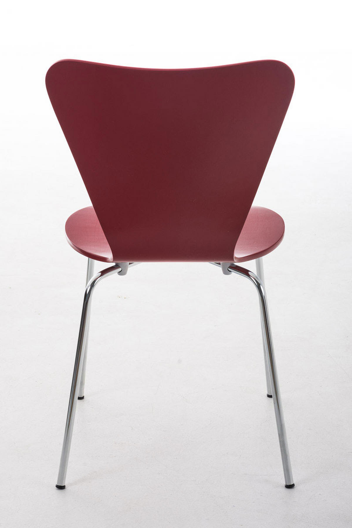 BESUCHERSTUHL Calisso mit Holzsitz und Metallgestell, Farbe: Rot - Chromfarben/Rot, Holz/Metall (42/85/47cm) - TPFLiving