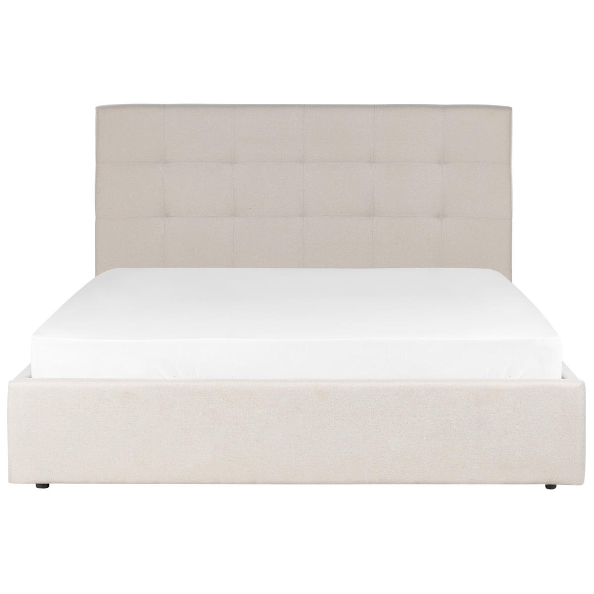 BETT mit Stauraum 160/200 cm Stoff Beige Lorient - Beige, Textil (160/200cm) - Beliani