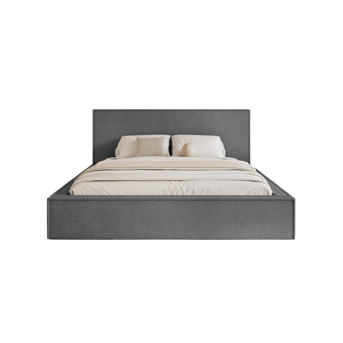 POLSTERBETT MENDOCINO LIGHT 160x200 cm, Grau - Grau, Textil - Fedve