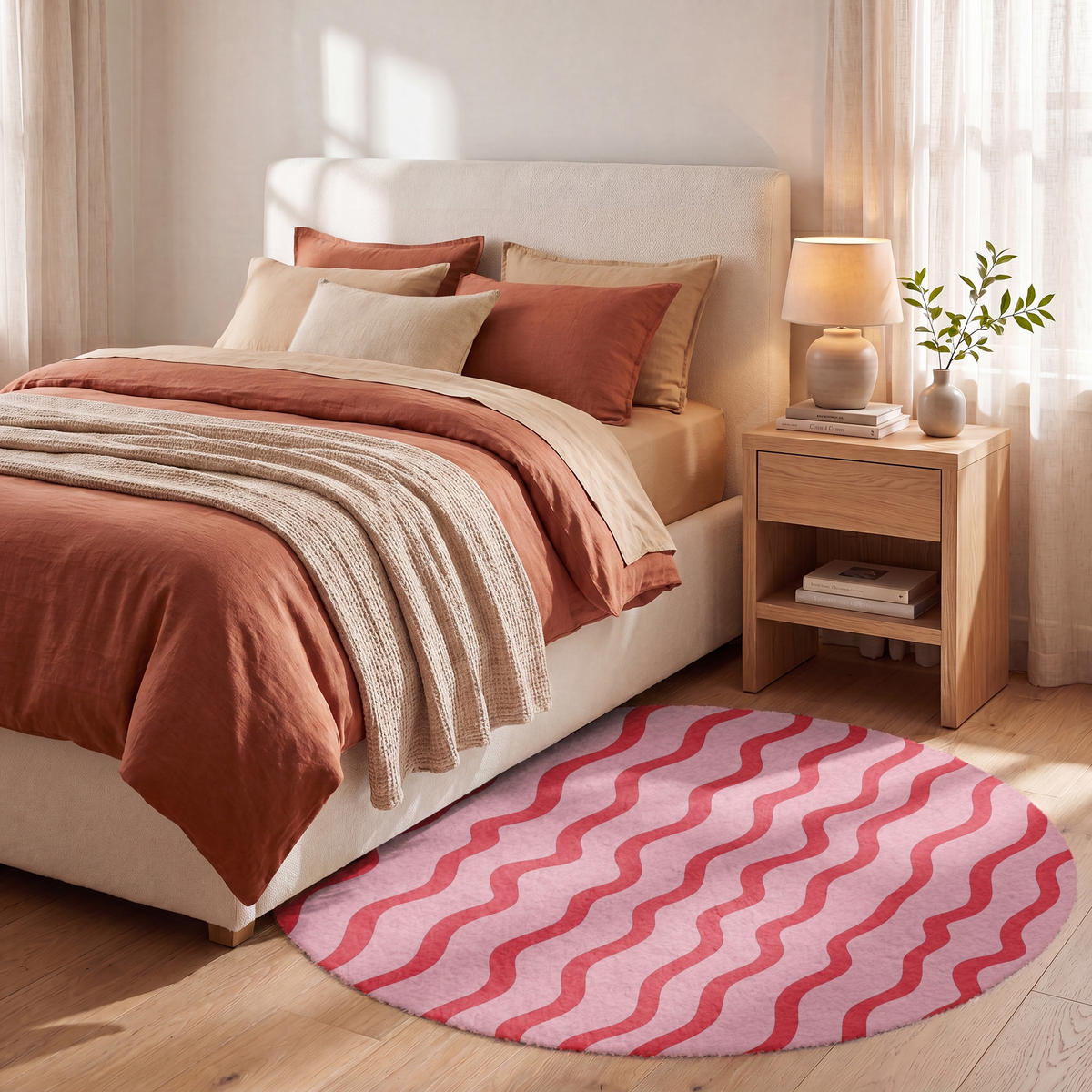 TEPPICH - Verspielt - Muster - Rot - 120x120 cm - Rot, Kunststoff/Textil (120/0.4cm) - OnlyWow