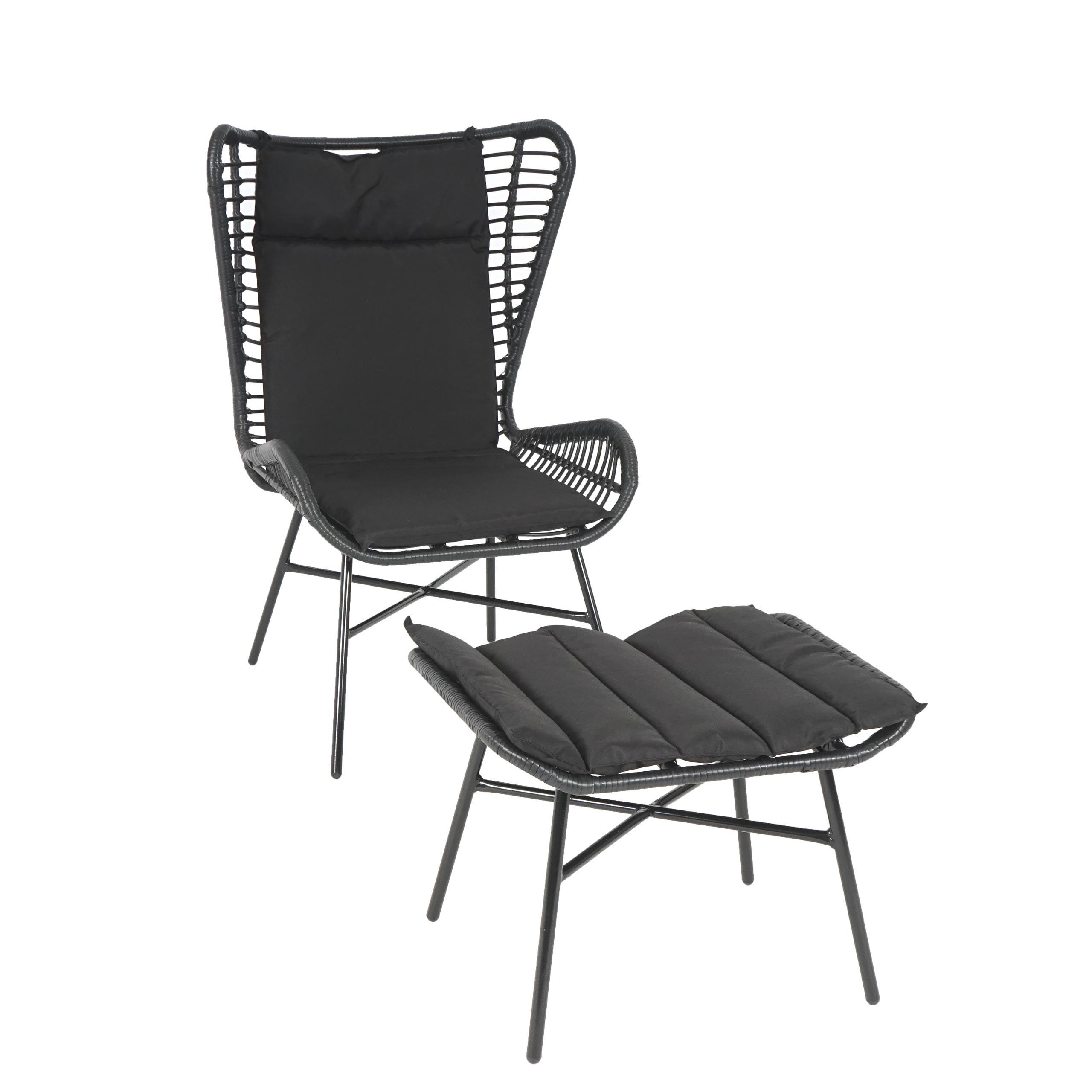 POLY-RATTAN SET G17B Anthrazit - Anthrazit, Kunststoff (68/103/70cm) - MCW