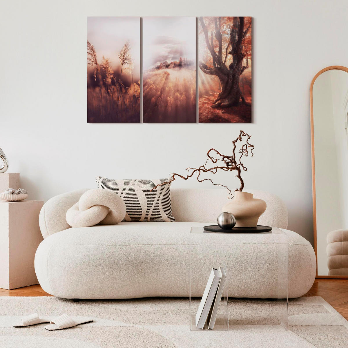 LEINWANDBILD Wald 3-tlg. 120x80 cm - Multicolor, Holz (120/80cm) - LUMASOUL