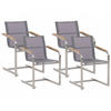 GARTENSTUHL 4er-Set Edelstahl grau Cosoleto - Grau, Metall (56/85/55cm) - Beliani