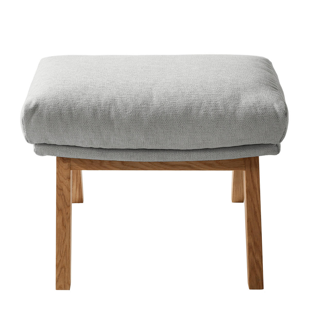 POLSTERHOCKER - Eichefarben/Hellgrau, Eichenholz/Textil (54/41/41cm) - home24