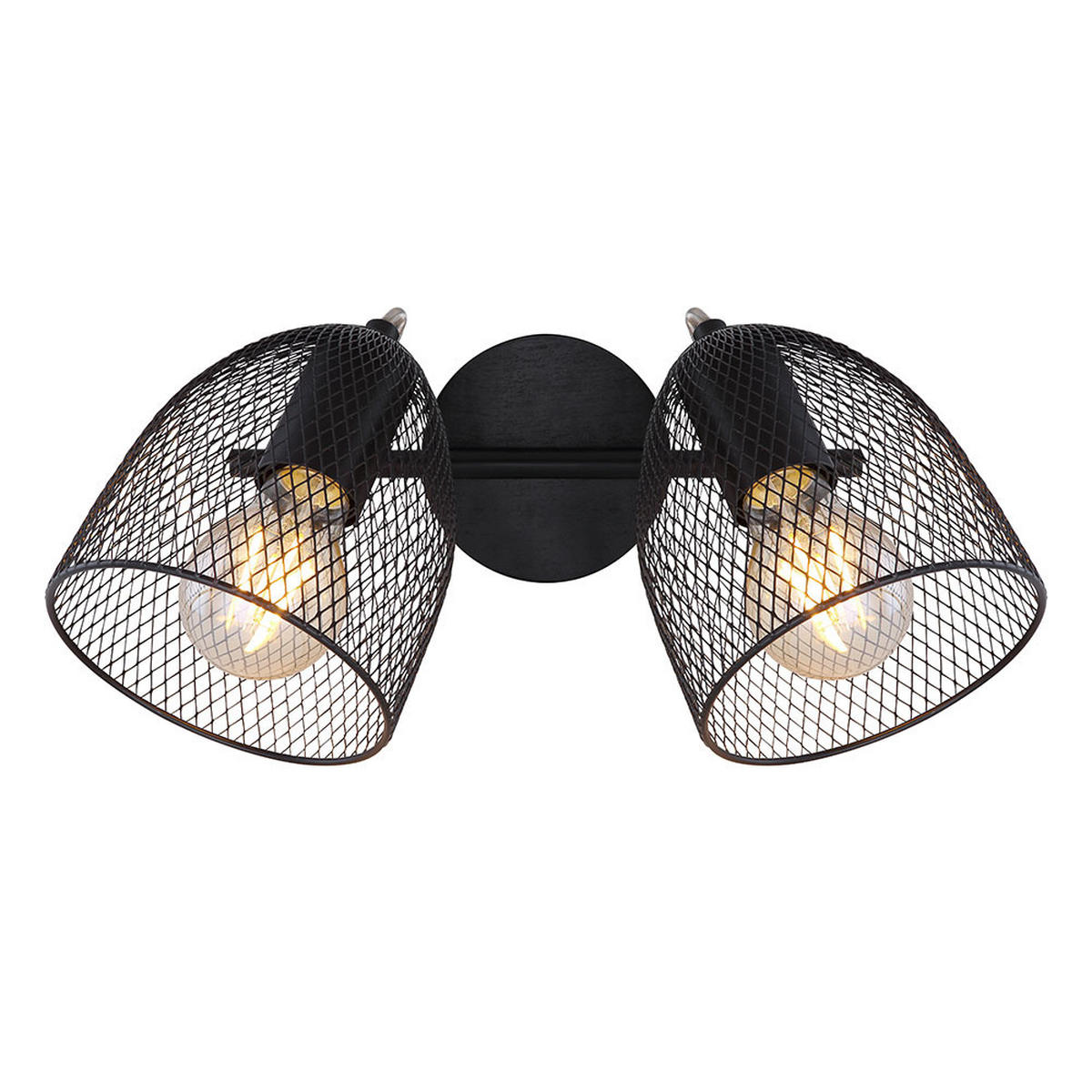 DECKENLEUCHTE Metallgeflecht Schwarz Holz - Schwarz, Holzwerkstoff (27/13/26cm)