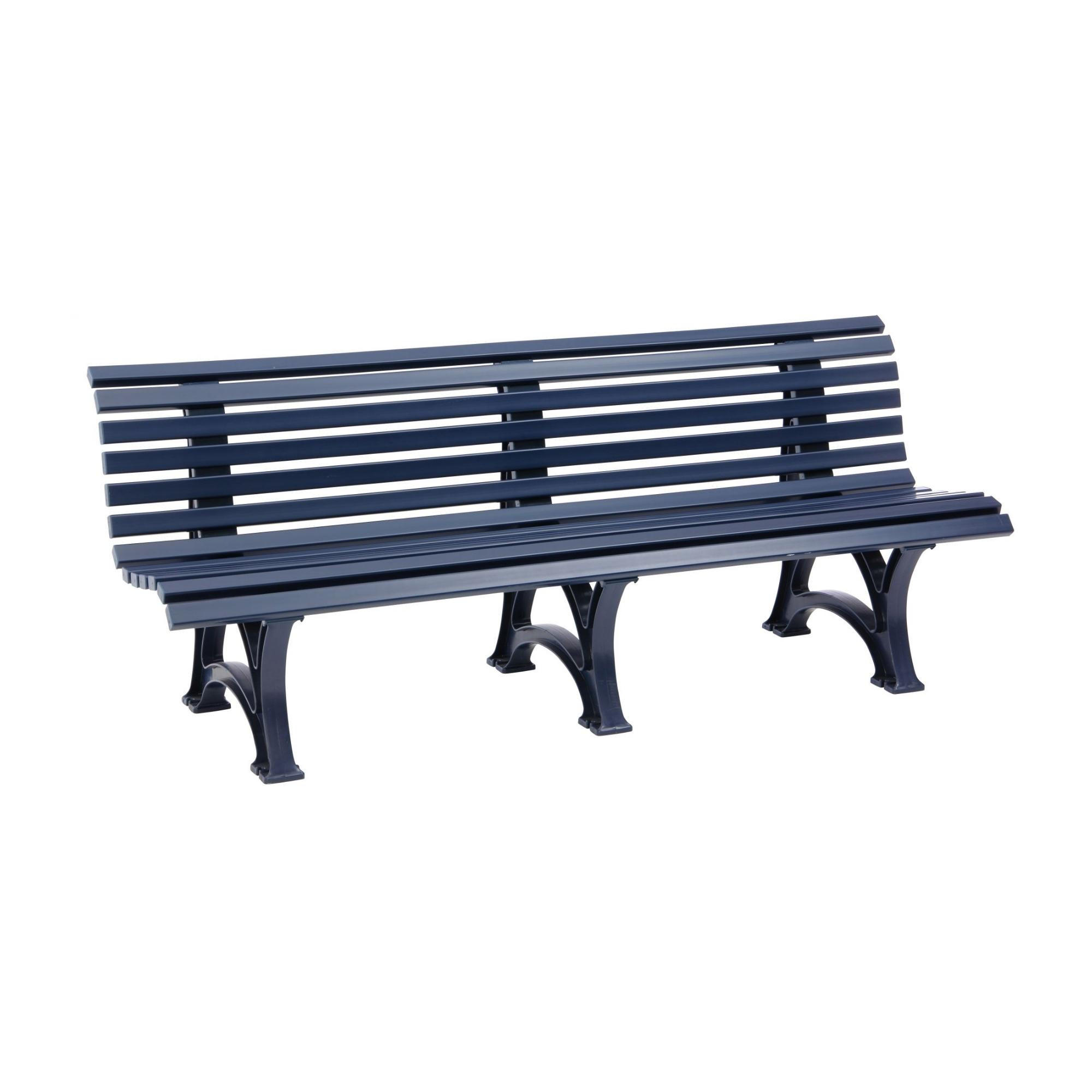 GARTENBANK Jamaika 4 Sitzer Blau 80 x 200 x 64 cm Witterungskunststoff & UV Beständiger Kunststoff - Blau, Kunststoff (200/80/64cm) - PROREGAL