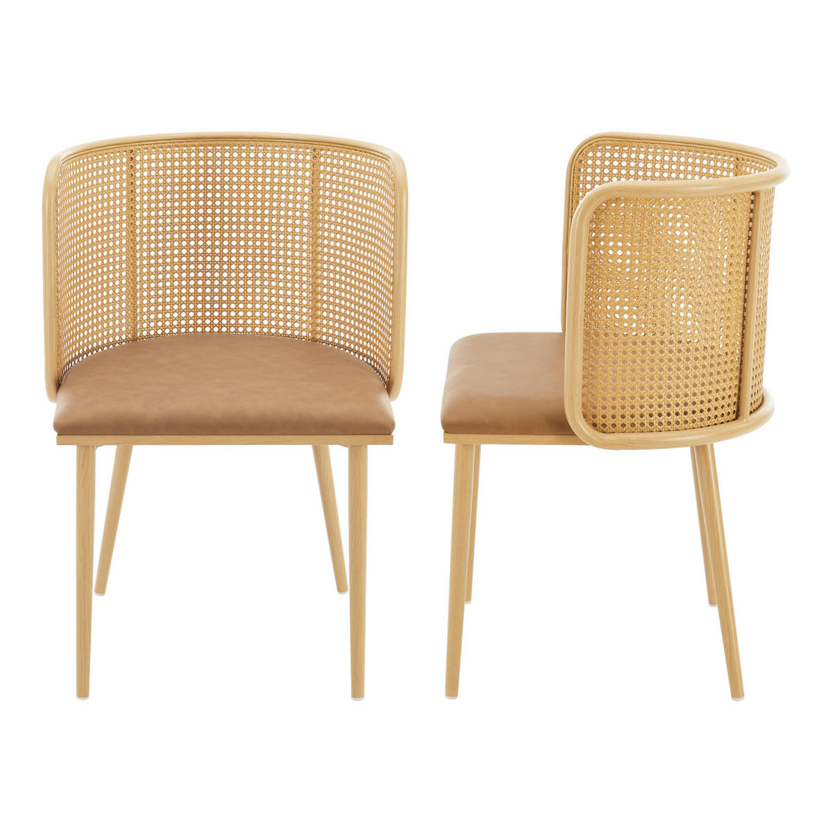 ESSZIMMERSTUHL-SET 2 TLG. Flen - Braun, Kunststoff/Textil (52/75/49cm) - [en.casa]