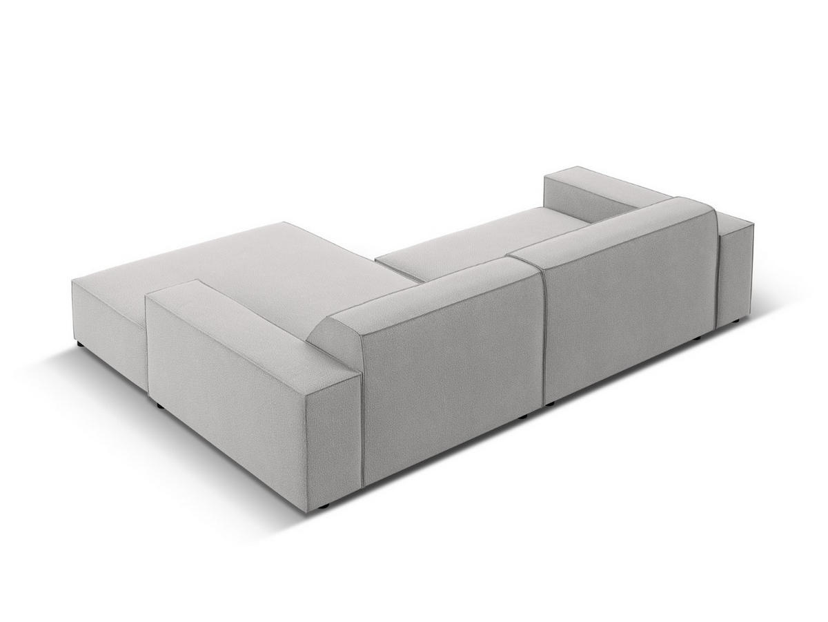 MODULARES-ECKSOFA rechts Jodie aus strukturiertem Stoff hellgrau 3 Sitzplätze - Hellgrau, Textil (166/224cm) - Micadoni