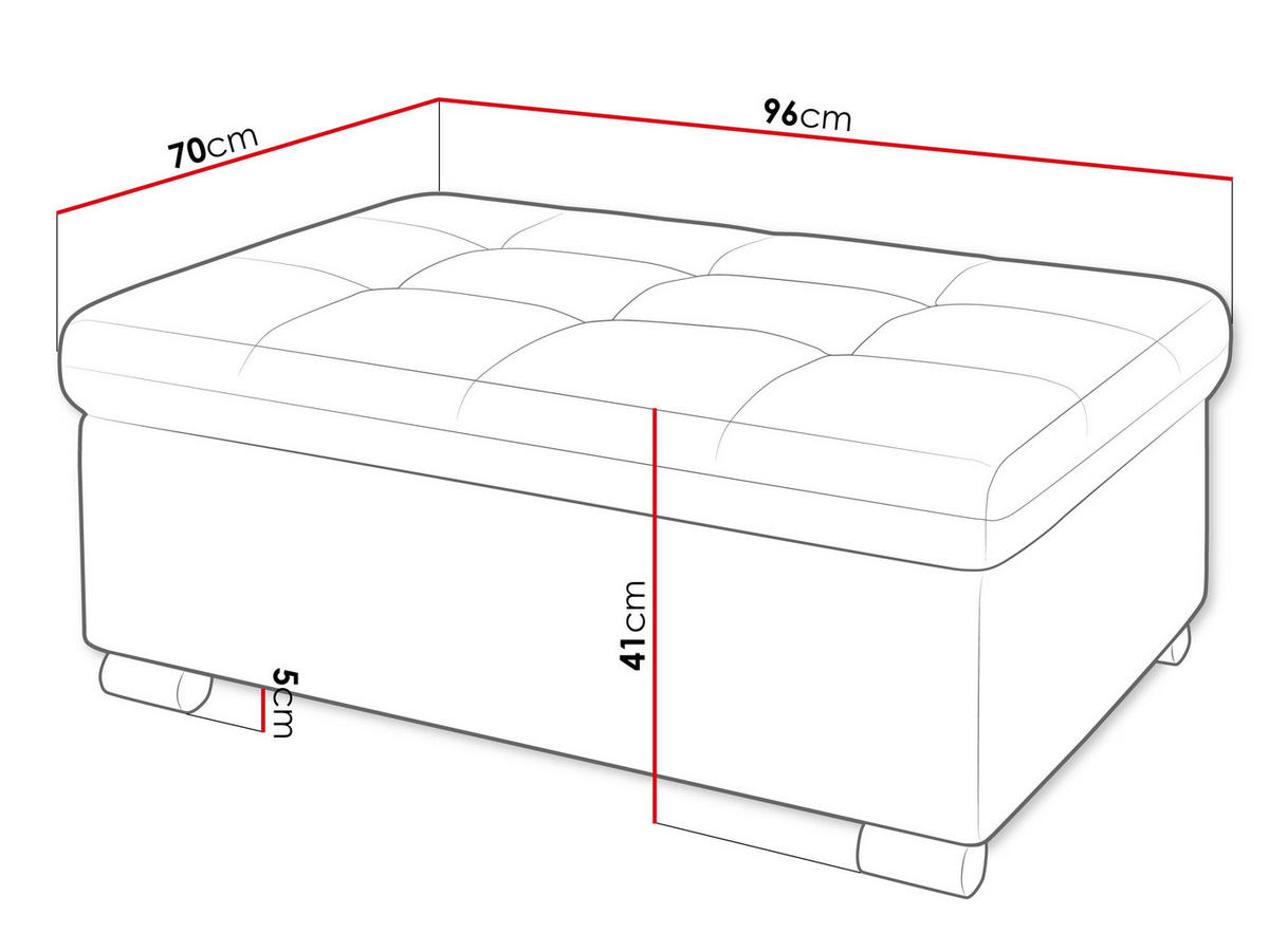 POLSTERHOCKER Niko Groß - Silberfarben/Multicolor, Holz/Textil (96/41/70cm) - MIRJAN24