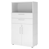AKTENSCHRANK groß mit Schubladen 41,7/80/145,2 cm in Weiß - Weiß, Holzwerkstoff (80/145.2/41.7cm) - bümö