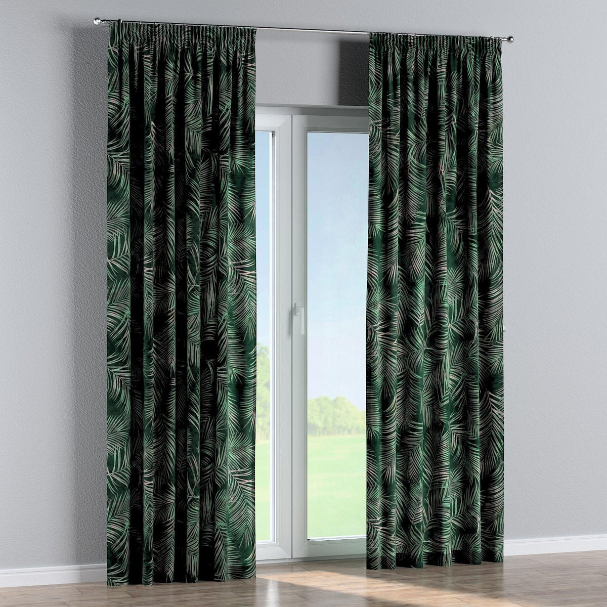 VORHANG Velvet grün, 130x245 cm - Grün, Textil (130/245cm) - Dekoria