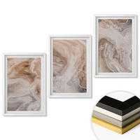 WANDBILDER 3er-Set - 40x60 cm Weißer Rahmen - abstrakte Marmortexturen - Weiß, Kunststoff (40/60cm) - ArtPrintCave