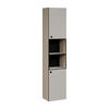BADEZIMMERSÄULE mit Rillen, 2 Türen und 2 Fächern - purebliss 112/15/44,5 cm - Hellgrau, Holzwerkstoff (40/186/31cm) - Trendteam