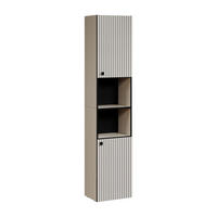 BADEZIMMERSÄULE mit Rillen, 2 Türen und 2 Fächern - purebliss 112/15/44,5 cm - Hellgrau, Holzwerkstoff (40/186/31cm) - Trendteam