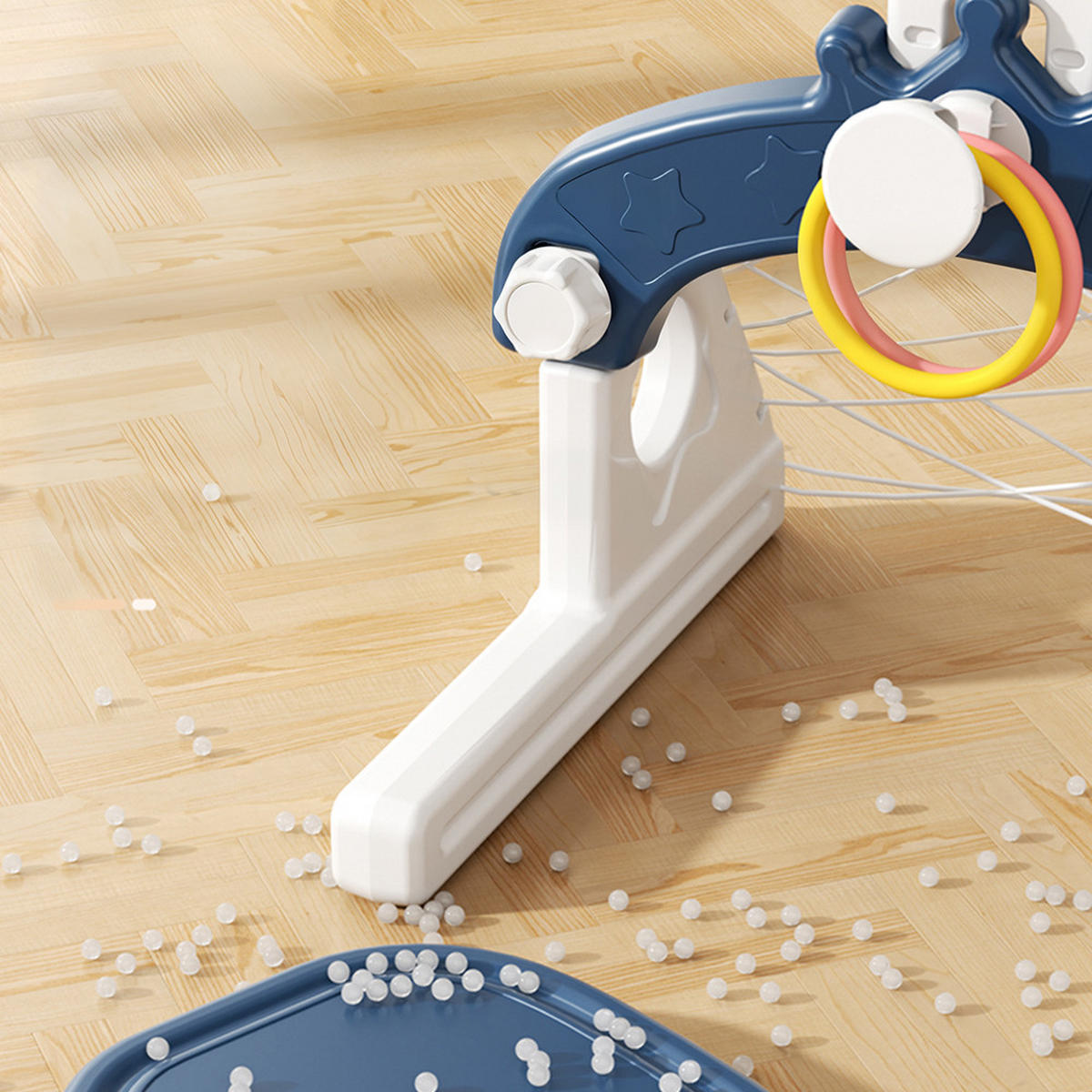 SPIELPLATZ 5 in 1 Basketballständer Fußballtor Golf Wurfspiel Kunststoff - Blau/Weiß, Kunststoff (40/85/41cm) - Livingandhome