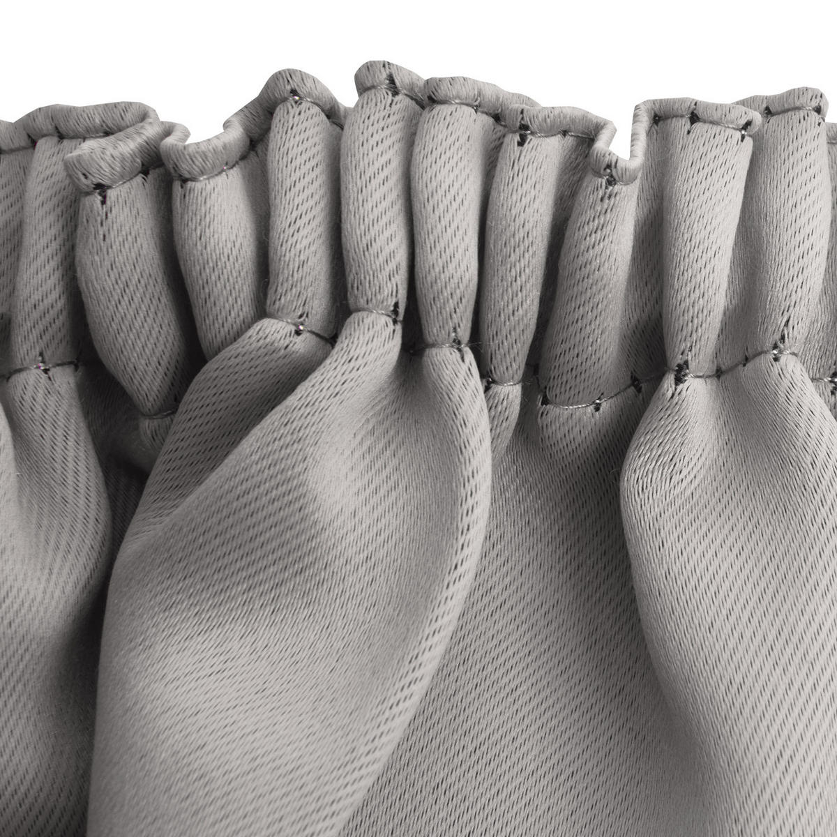 VORHANG Amelie BK mit Kräuselband 140x245cm Grau (2tlg) - Grau, Textil (140/245/1cm) - Beautissu 