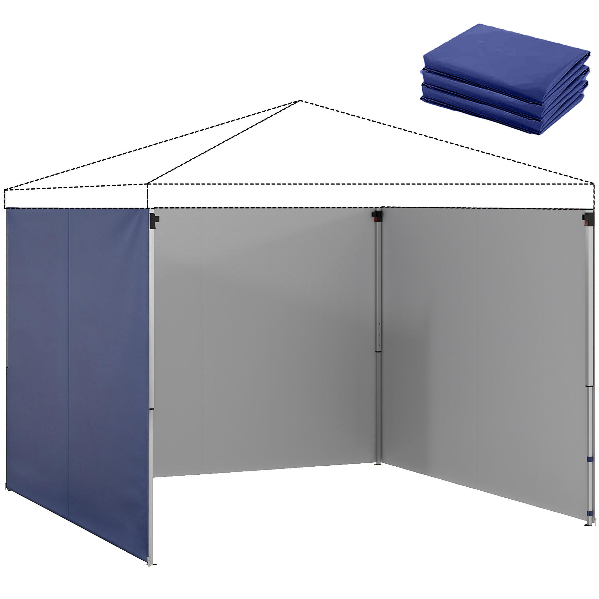 PAVILLON-SEITENTEIL Blau 1 Stück - Blau, Naturmaterialien (300/200cm) - GiPP