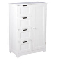 BADSCHRANK Weiß 30x83x30 cm im Landhausstil aus MDF mit 4 Schubladen - Weiß, Holz (56/83/30cm) - KADIMA DESIGN